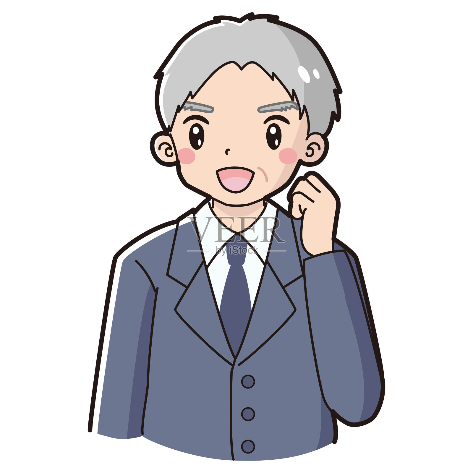 一个西装革履的老男人摆出勇气的姿势设计元素图片