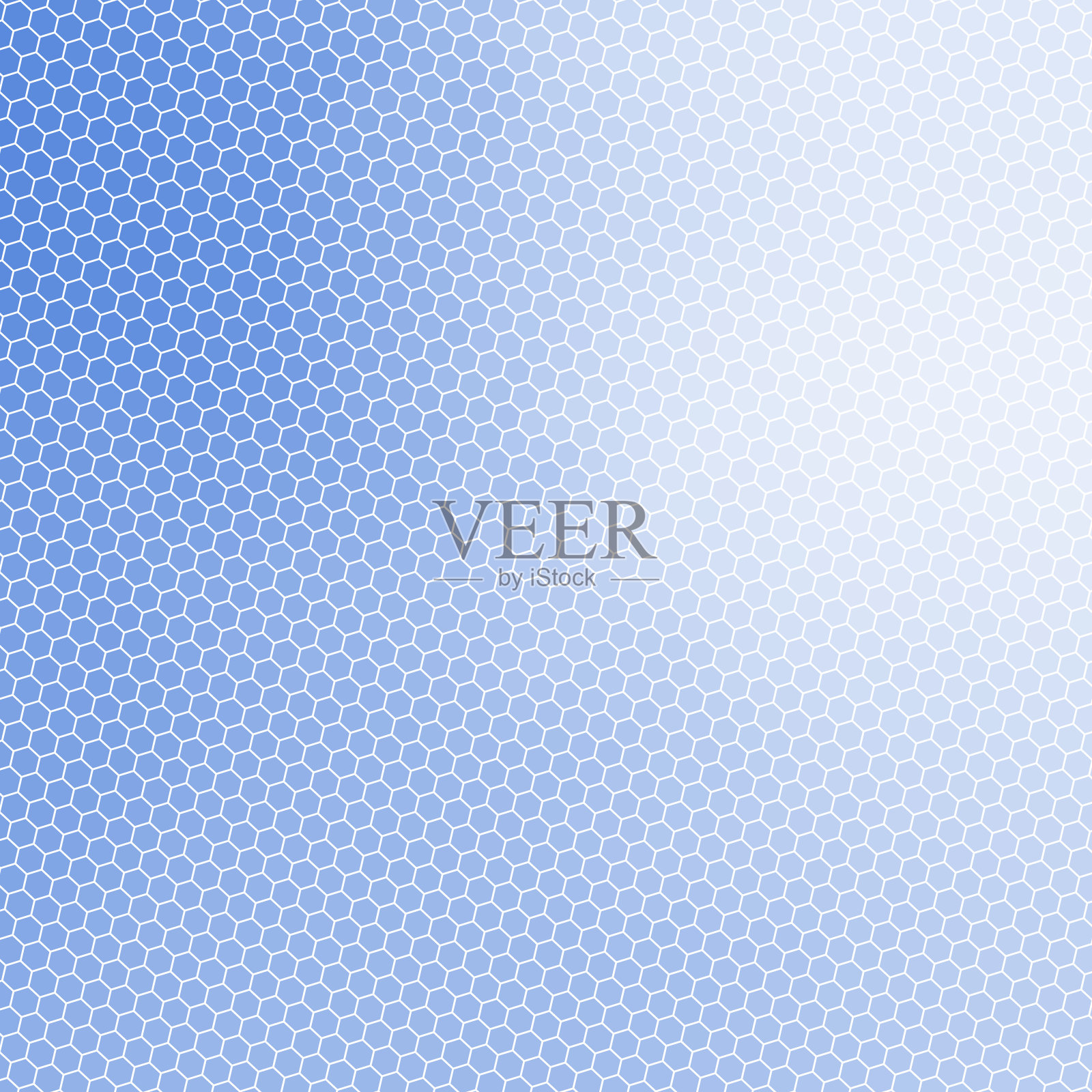 摘要现代背景与复古六边形Halftone元素和渐变蓝色插画图片素材