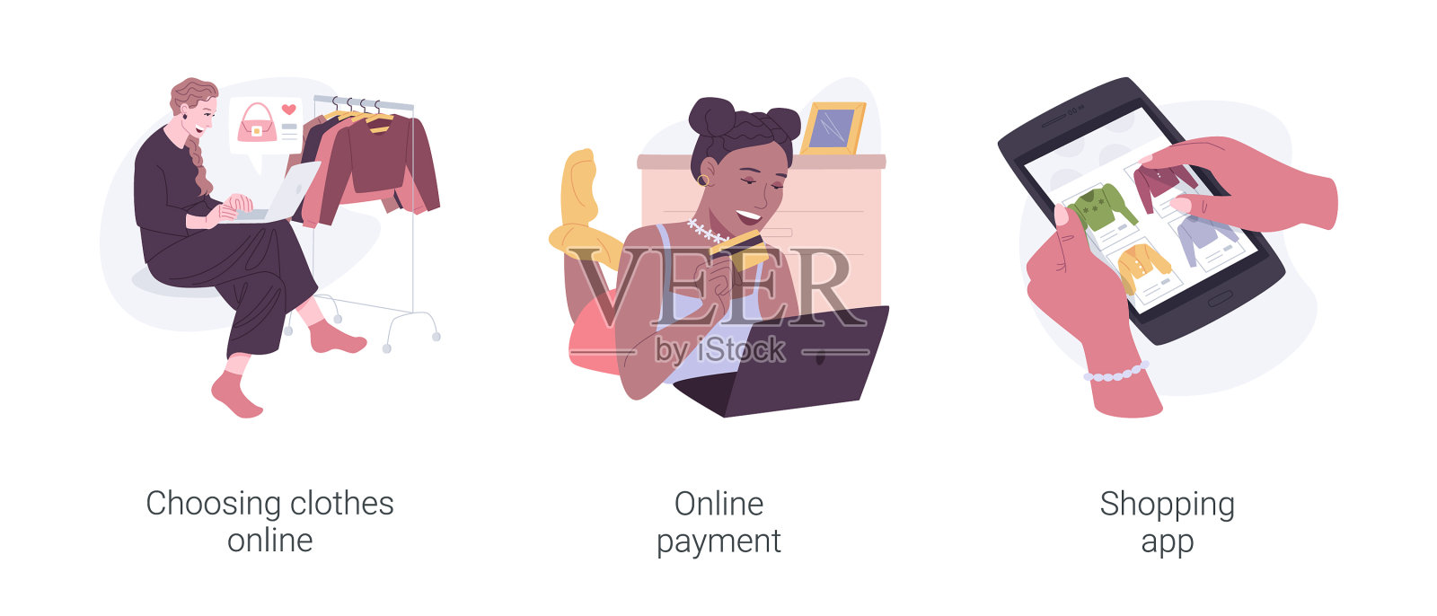 网购孤立漫画插画图片素材