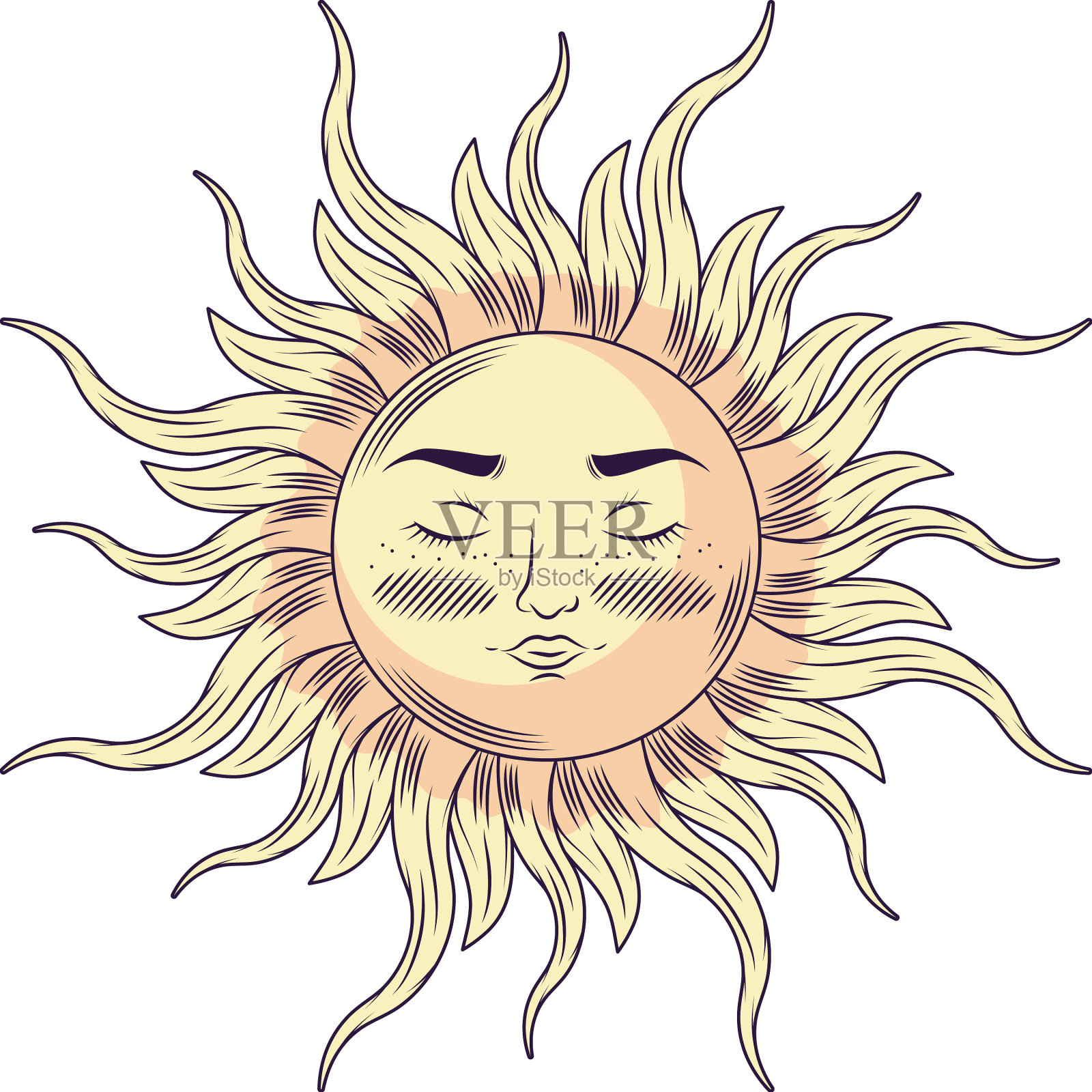 神秘的太阳象征设计元素图片