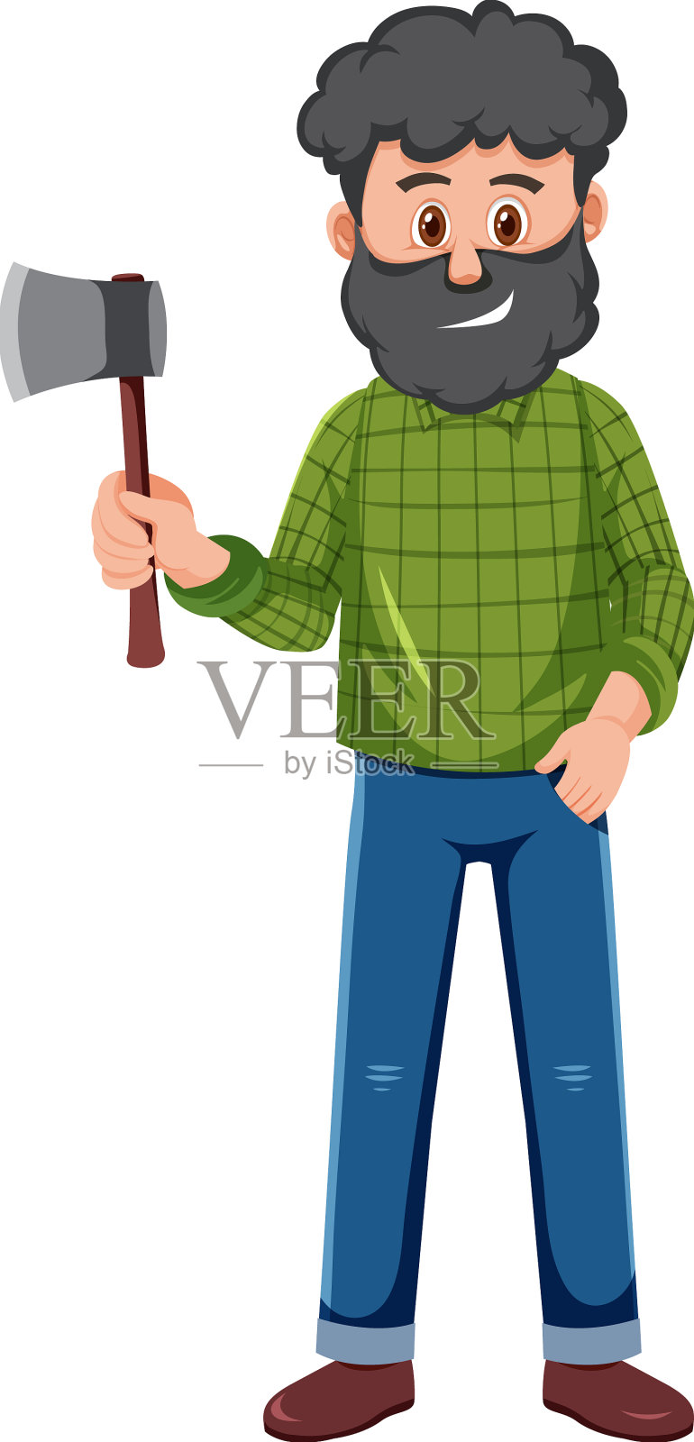 拿着斧头的快乐男人设计元素图片