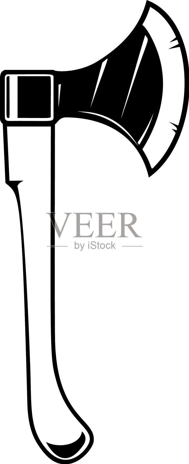 伐木工人斧头在复古单色风格设计设计元素图片