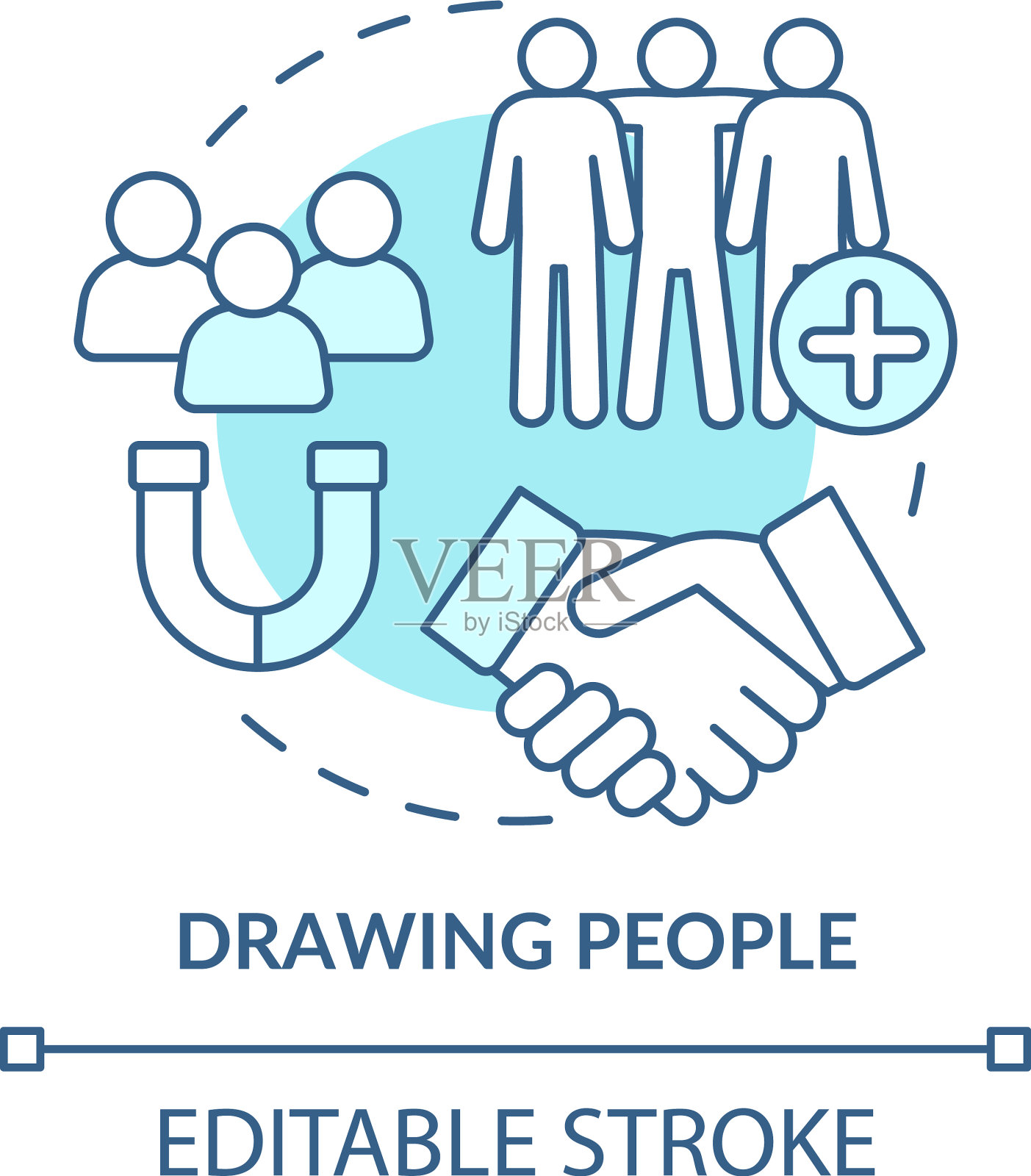 绘人绿松石概念图标插画图片素材