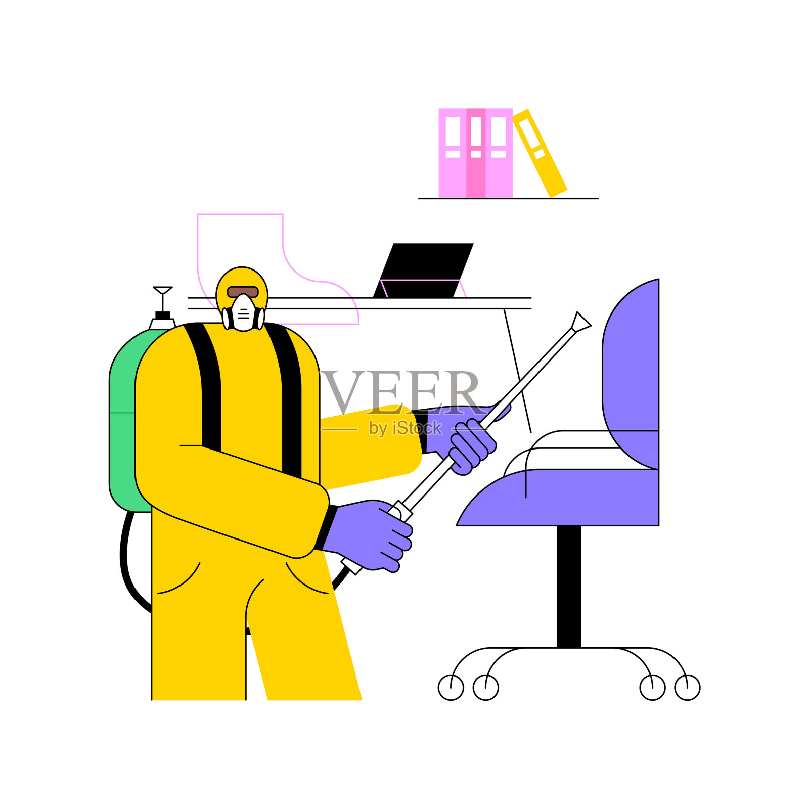 办公室消毒服务概念抽象设计元素图片