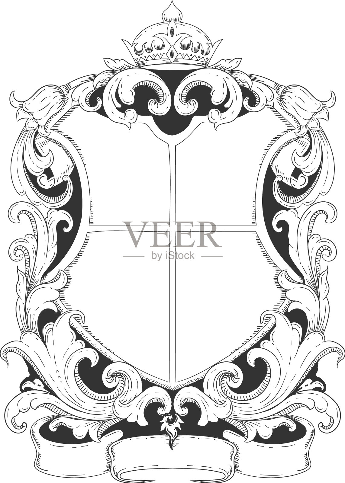 复古纹章模板插画图片素材