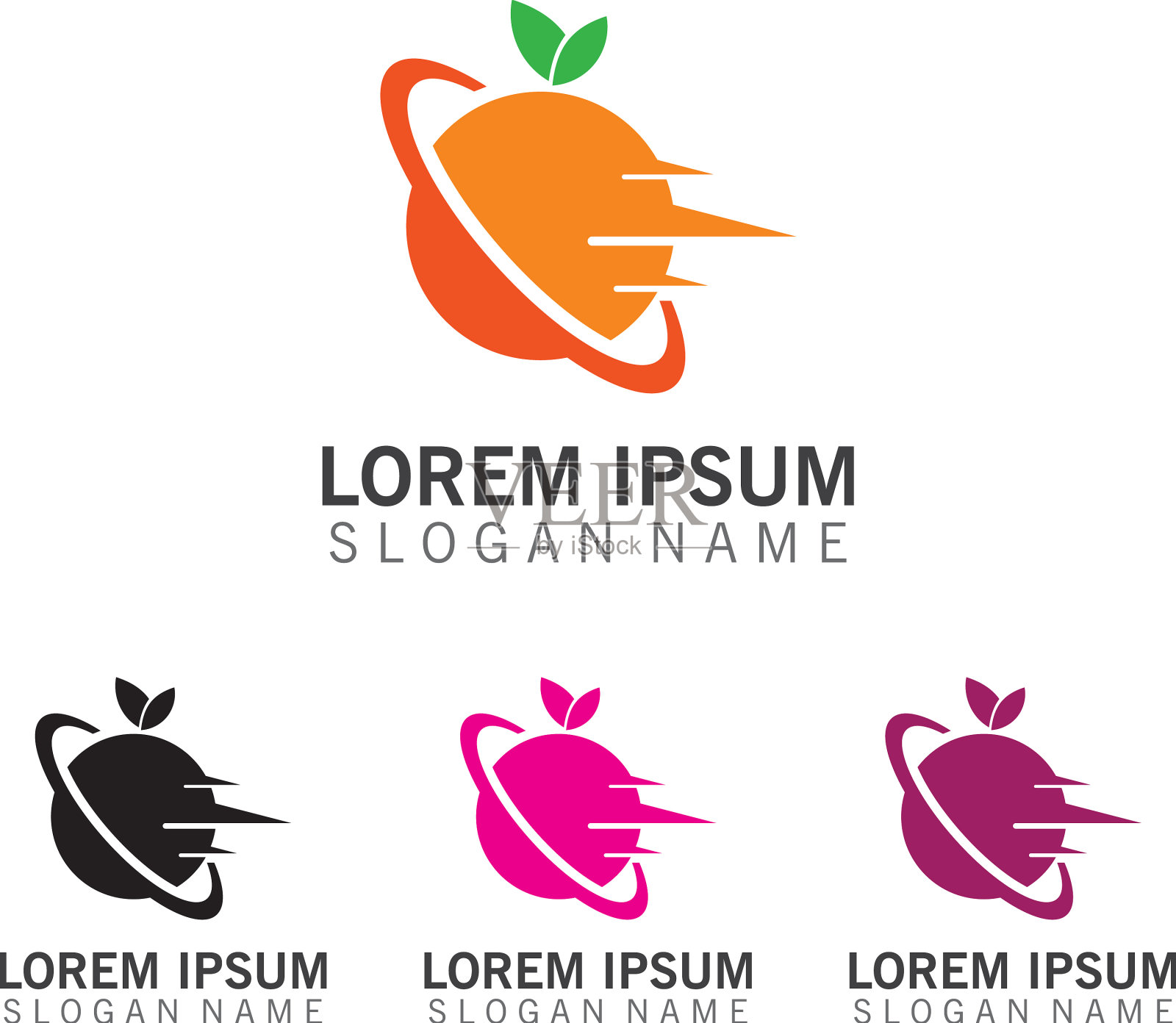 橙色水果标志设计概念橙色标志插画图片素材