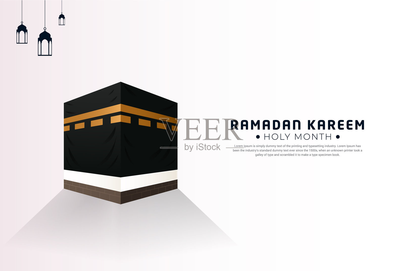 斋月背景kabah Ramadan kareem插画图片素材