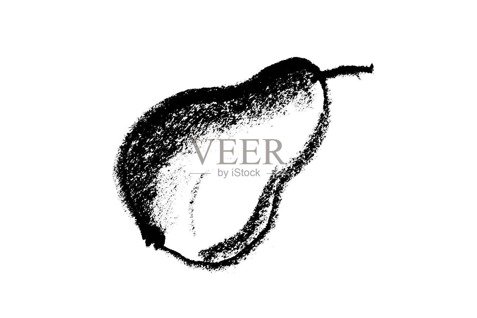 梨孤立。背面手绘水果图标。向量果糖徽章。插画图片素材