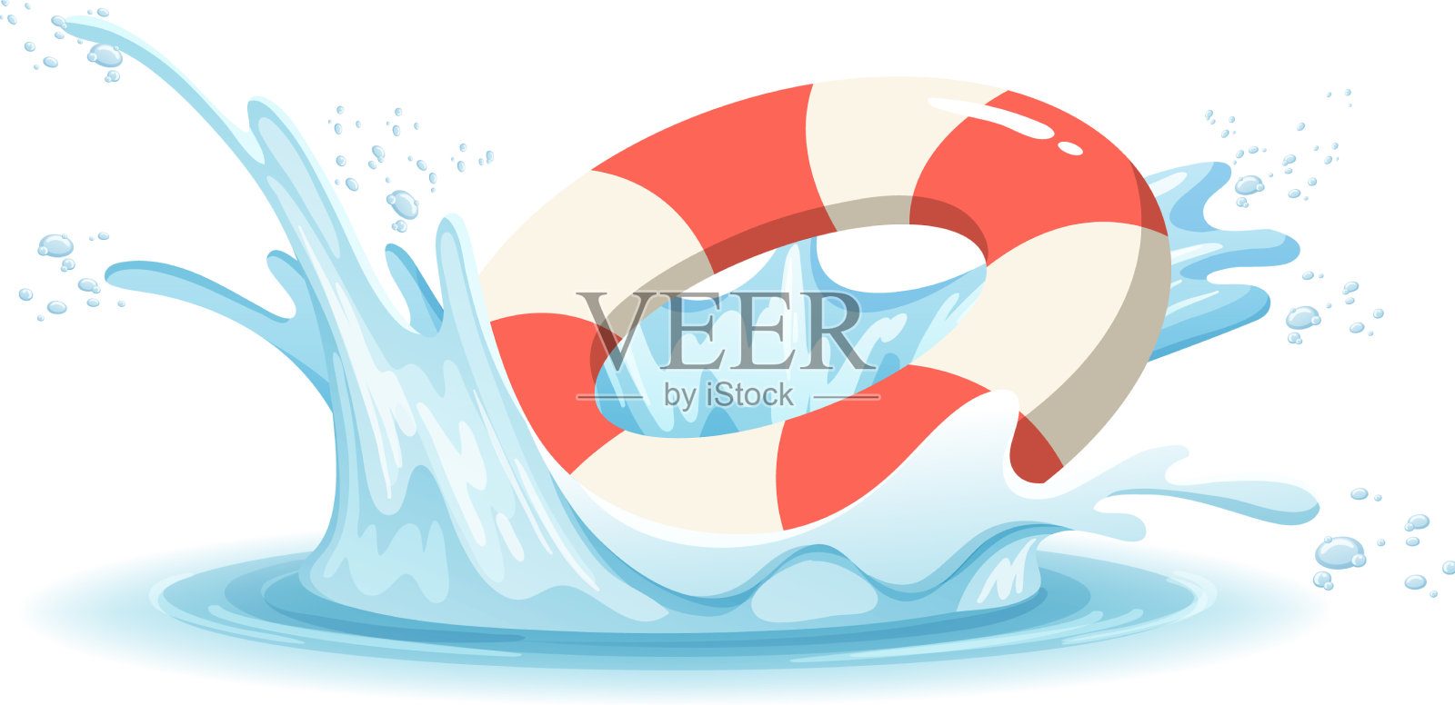白色上有橡胶圈的水花设计元素图片