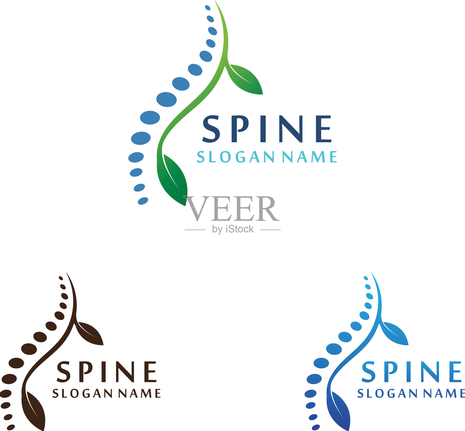 脊椎推拿护理标志设计理念插画图片素材