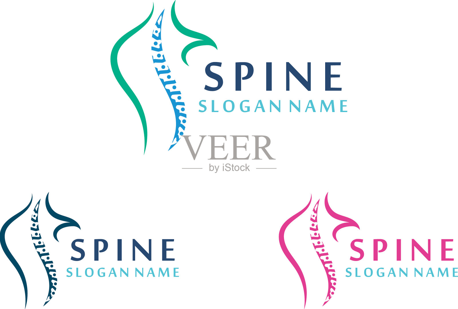 脊椎推拿护理标志设计理念插画图片素材