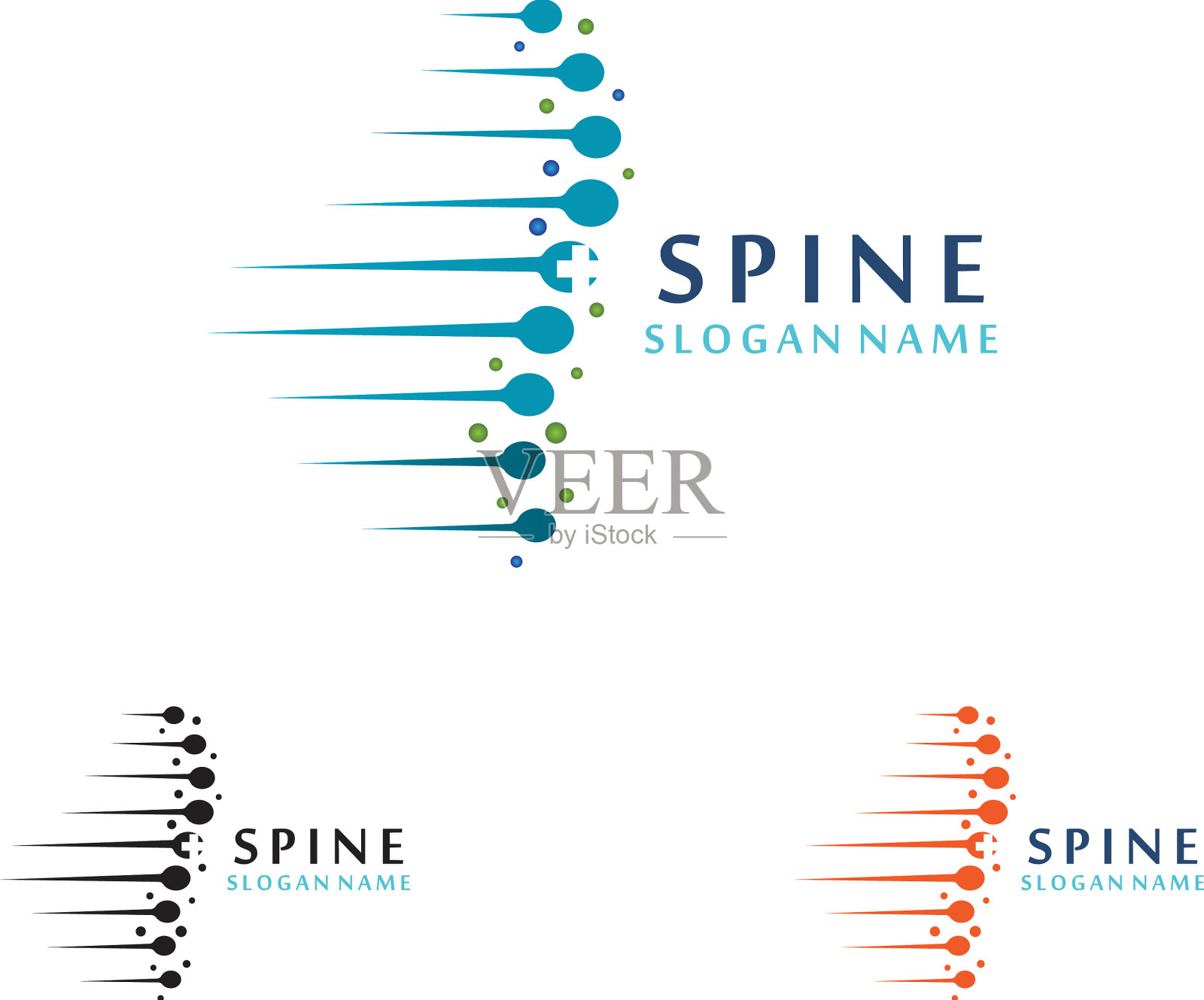 脊椎推拿护理标志设计理念插画图片素材