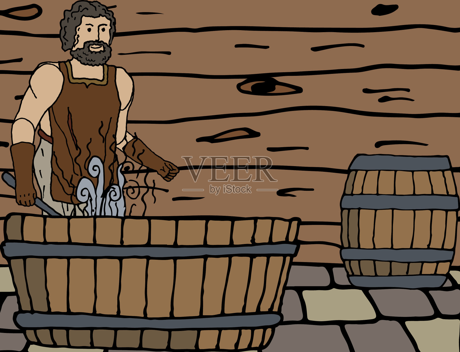 中世纪的铁在一个插画图片素材