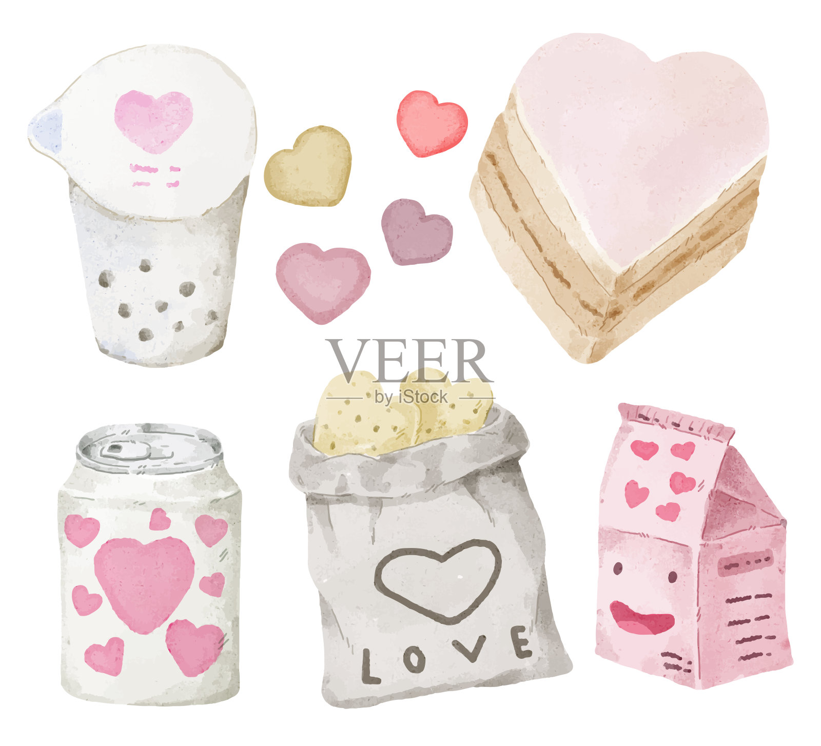 水彩元素为平面设计师制作艺术品插画图片素材