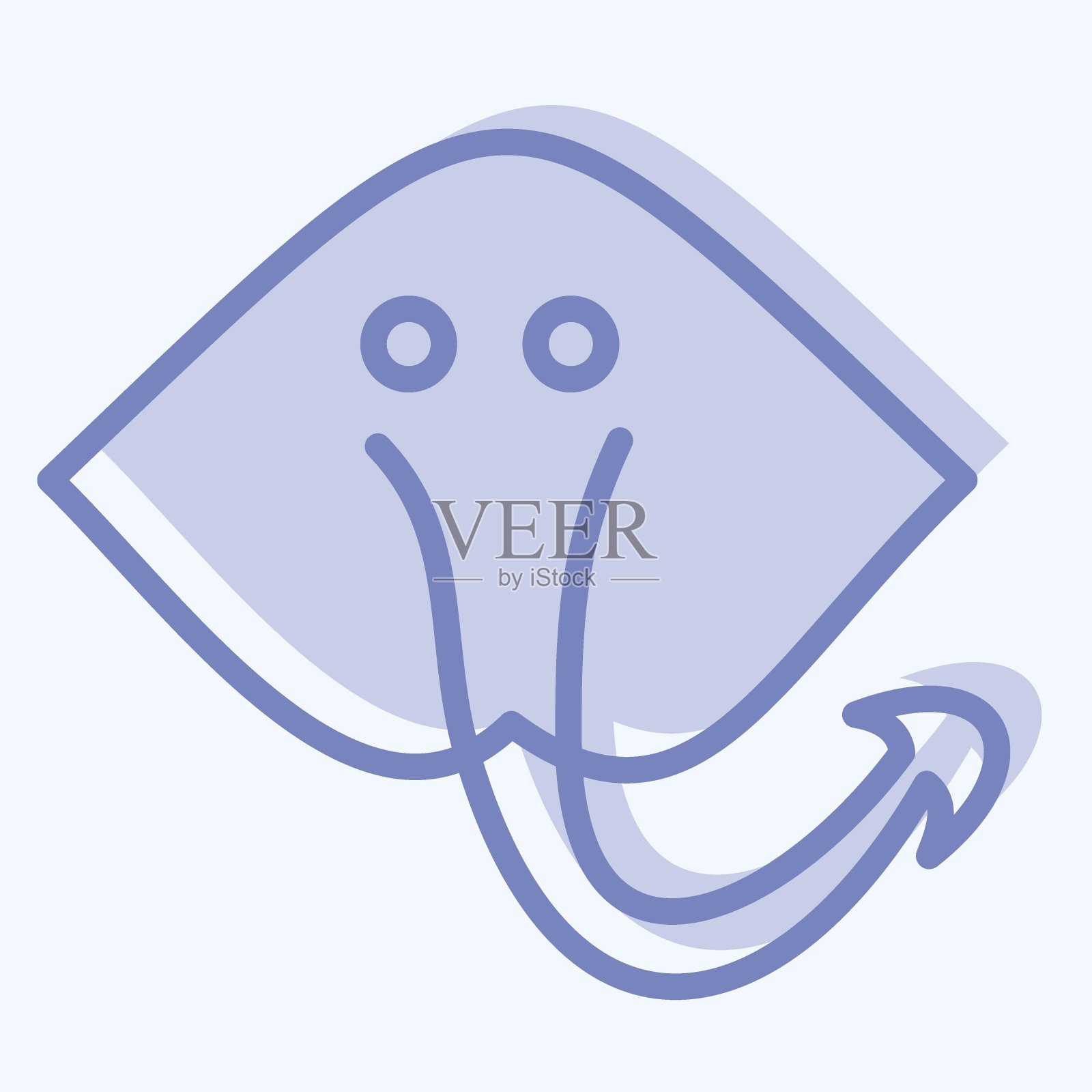 图标抽筋的鱼。适合海鲜标志。两个音调的风格。简单的设计可编辑。设计模板向量。简单的说明插画图片素材