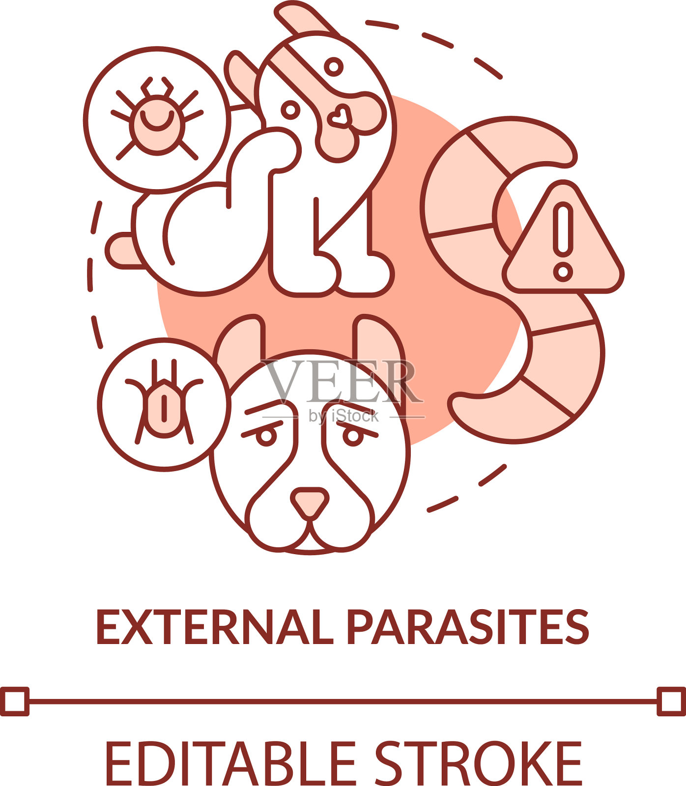 外部寄生虫兵马俑概念图标插画图片素材