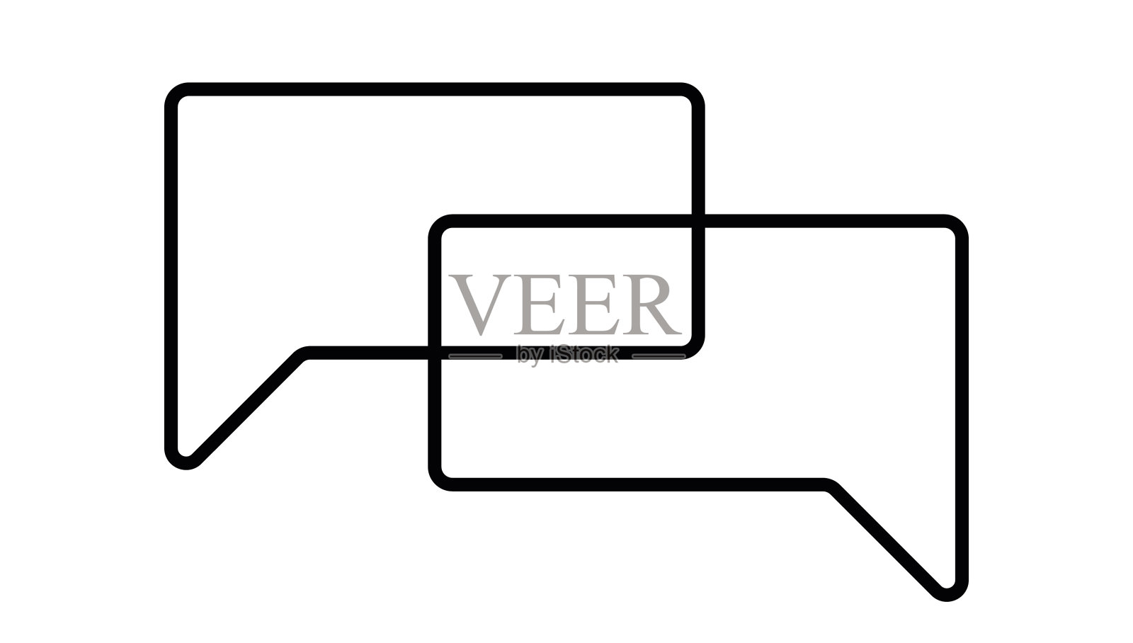 对话框图标，语言聊天气球直线矢量插图插画图片素材