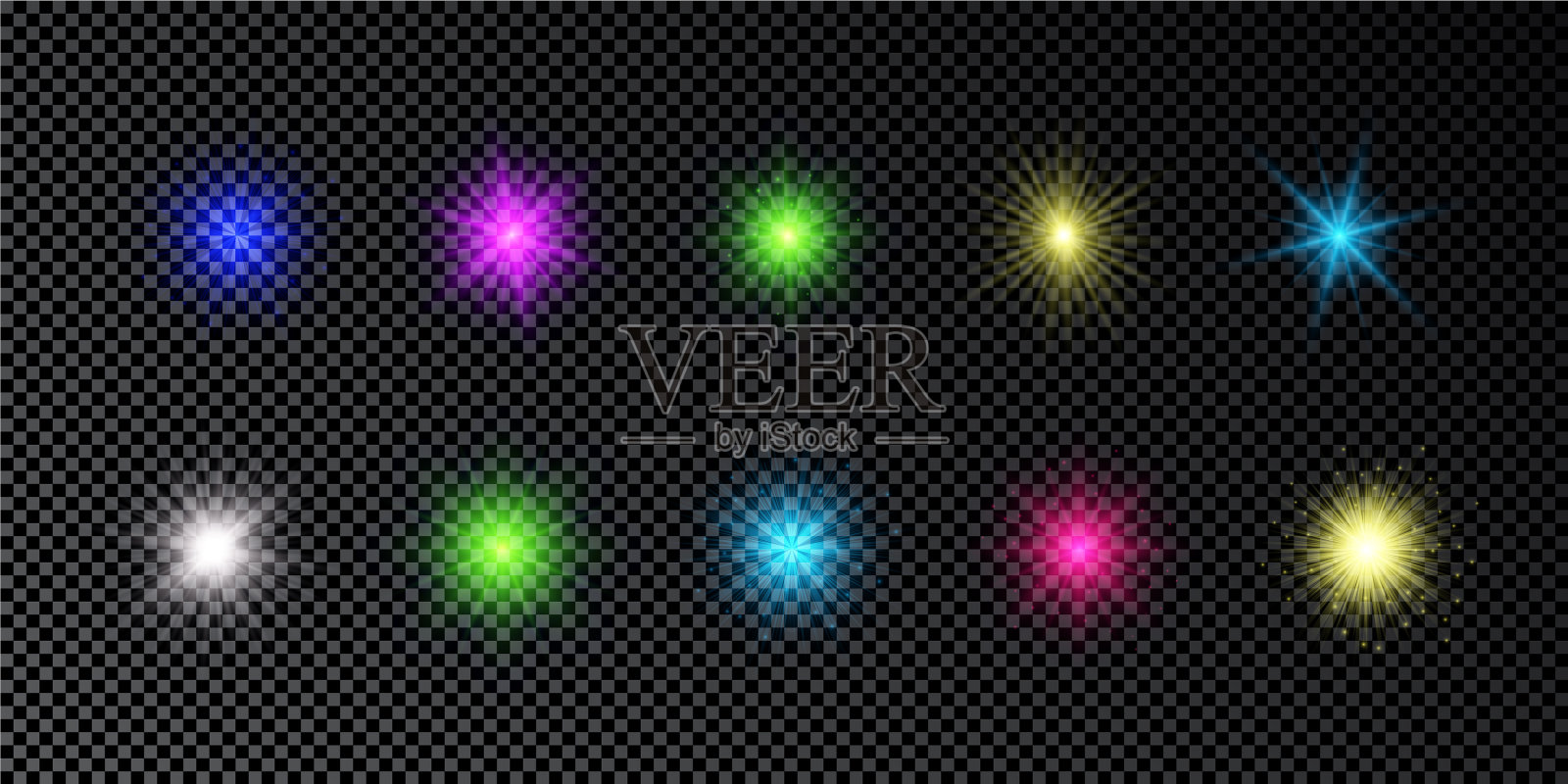 透镜耀斑的光效应插画图片素材