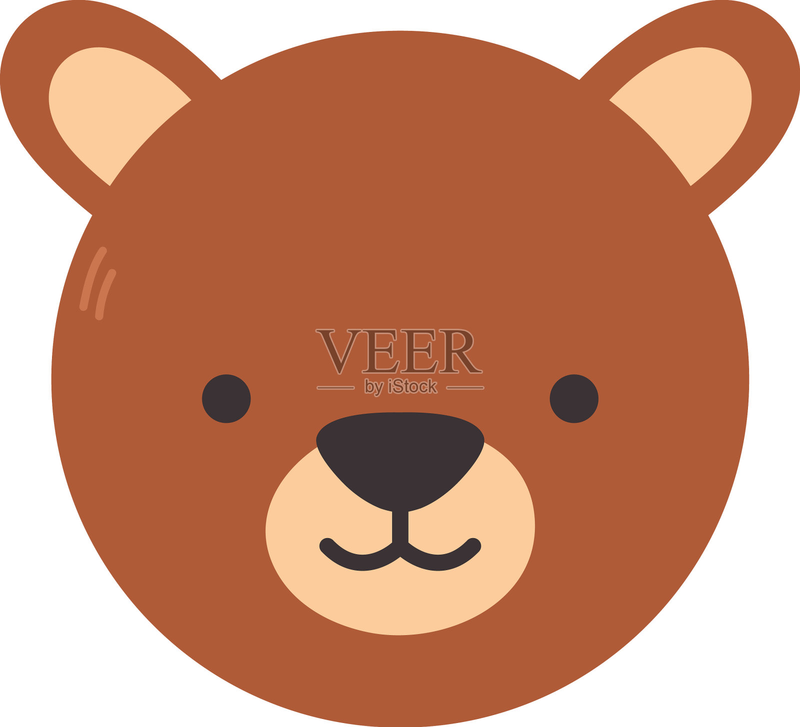 可爱的熊脸设计元素图片