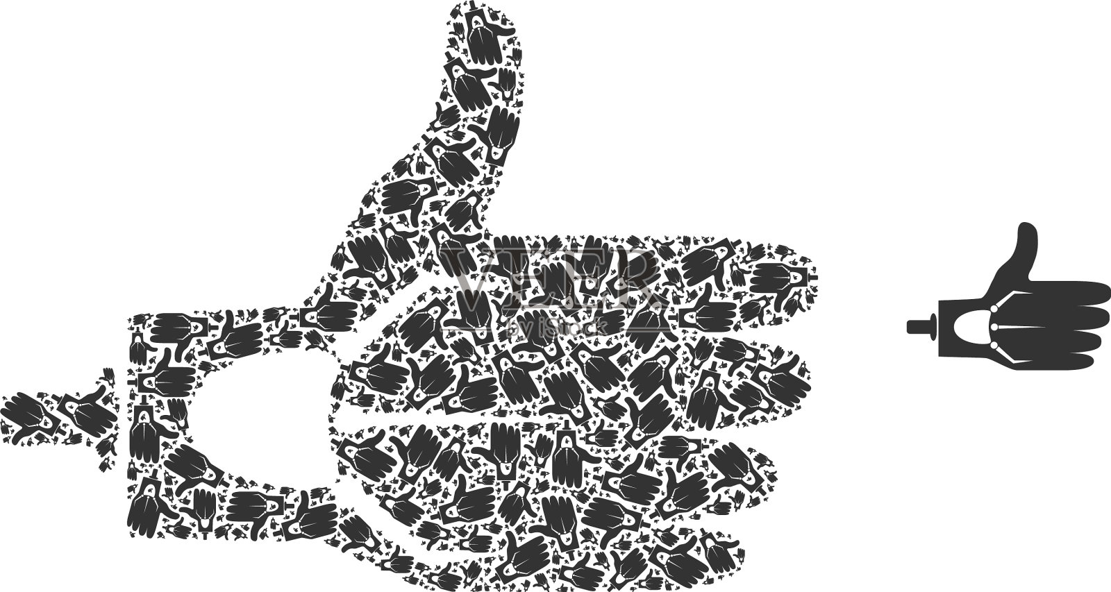 人工手递人工马赛克插画图片素材