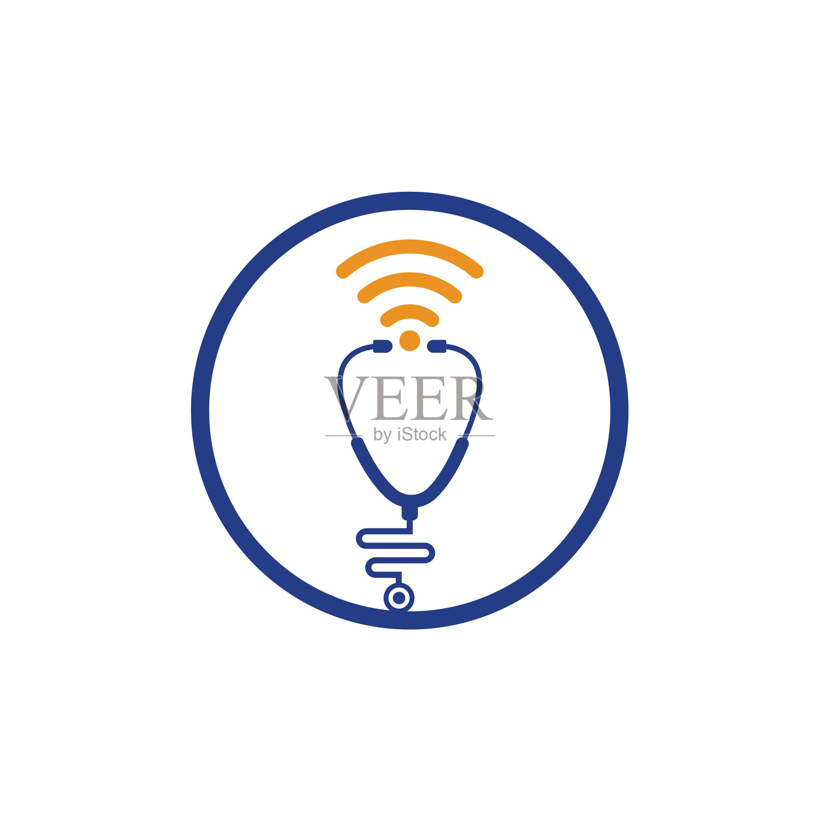 wifi医用听诊器标志图标设计图标素材
