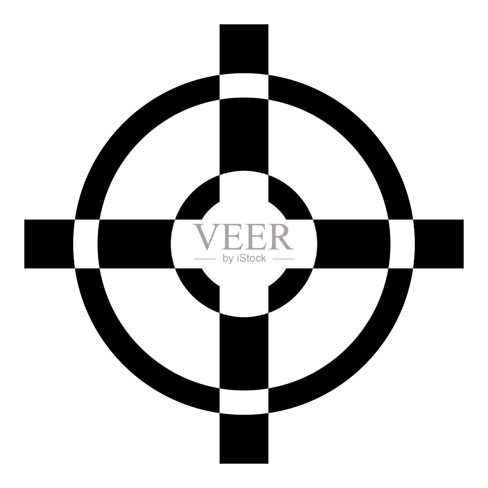 十字线瞄准镜光学瞄准平图标隔离上