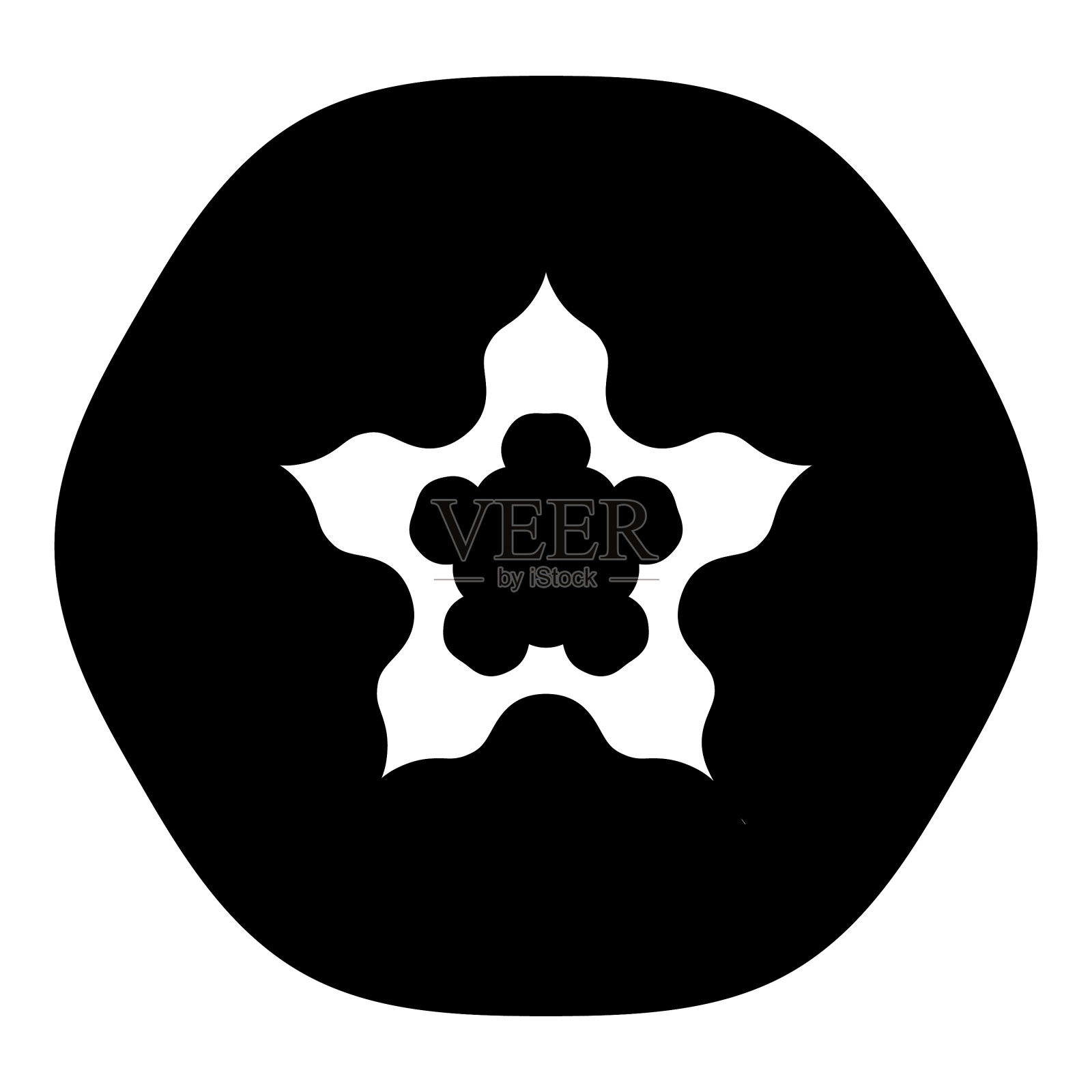 波浪星抽象平面图标孤立在白色插画图片素材