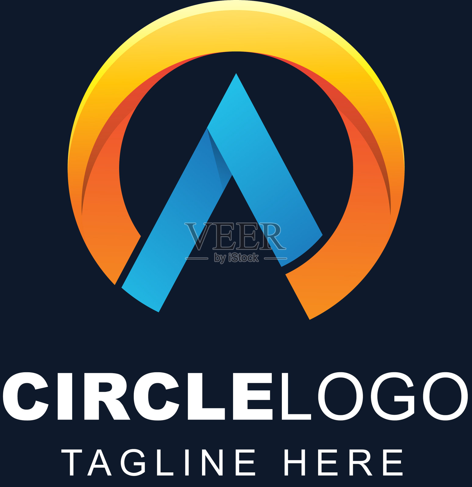 字母标志设计以抽象的圆形为主插画图片素材