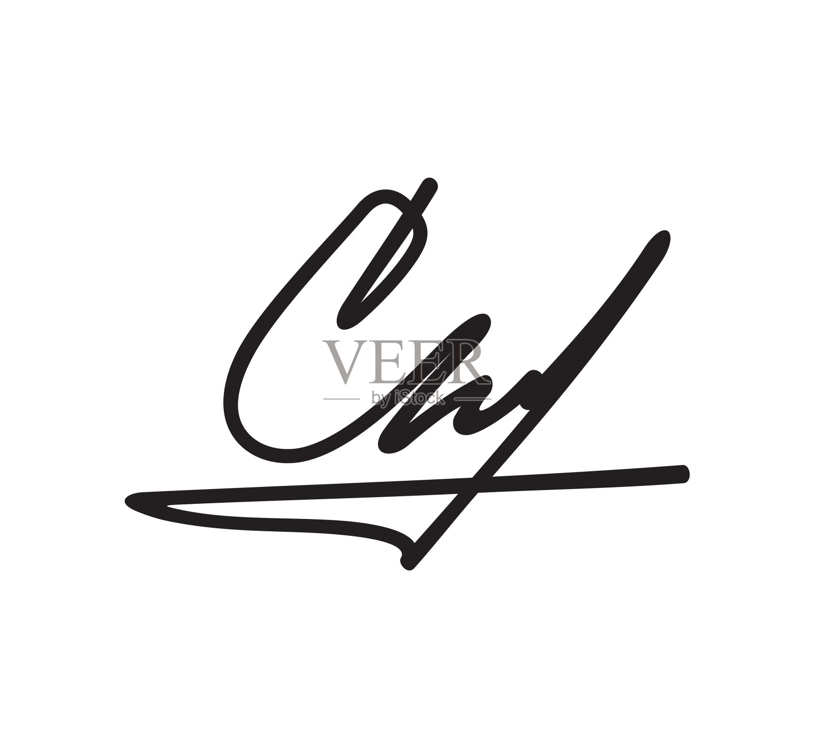 摘要字母c签名模板设计元素图片