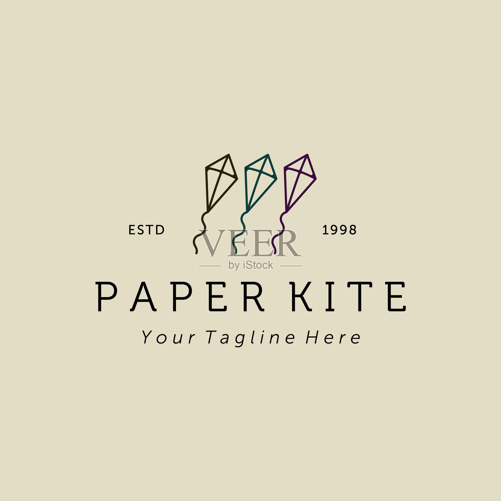 风筝标志设计纸风筝创意图标标志插画图片素材