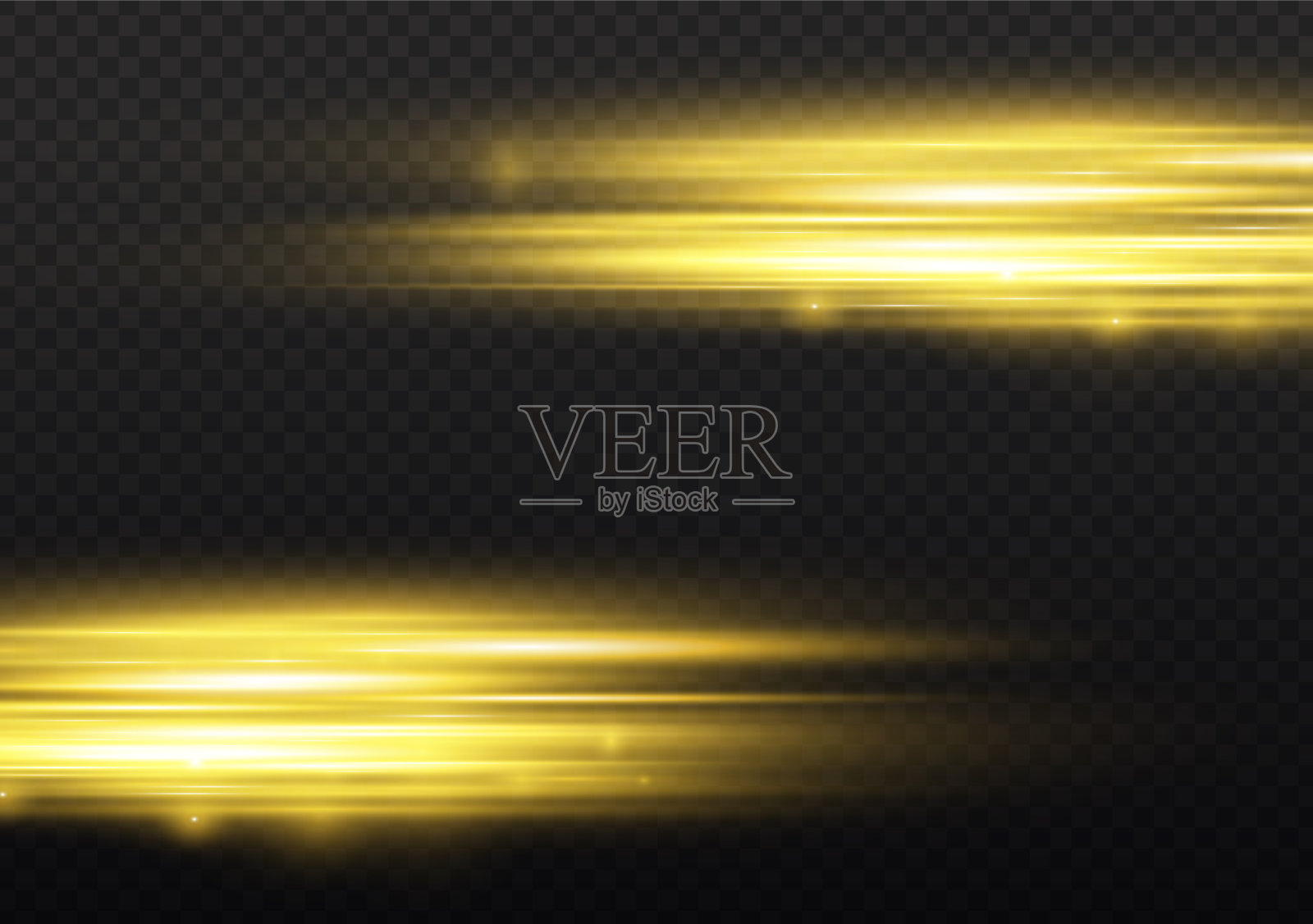 金黄色的辉光线黄色的水平光线插画图片素材