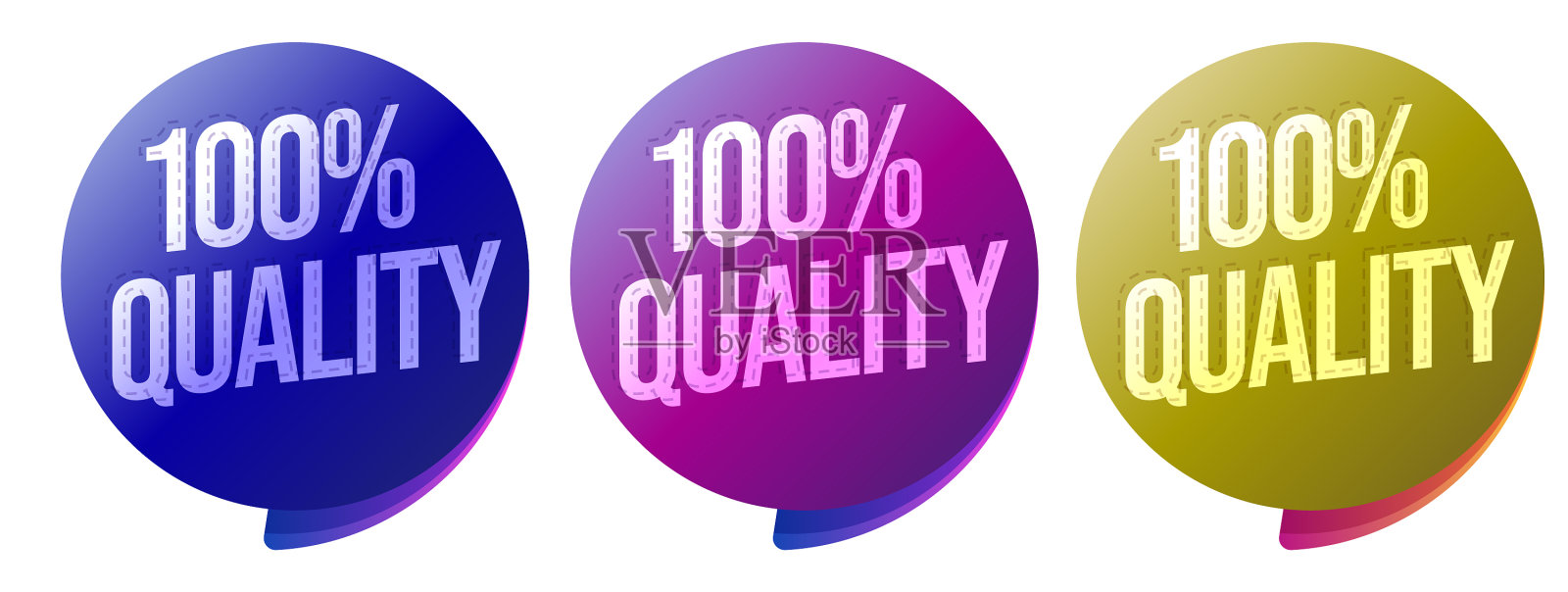 百分之百的质量徽章与针模式插画图片素材