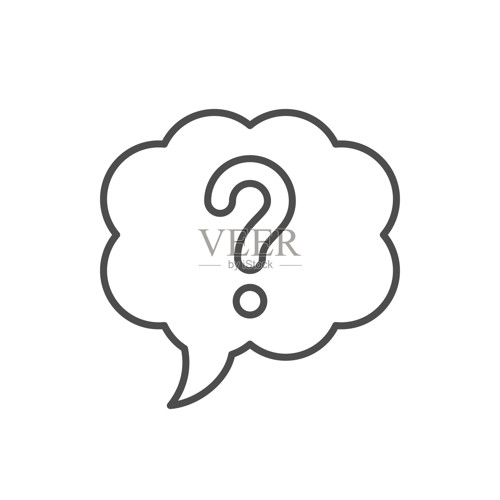 想到的问题线轮廓图标插画图片素材