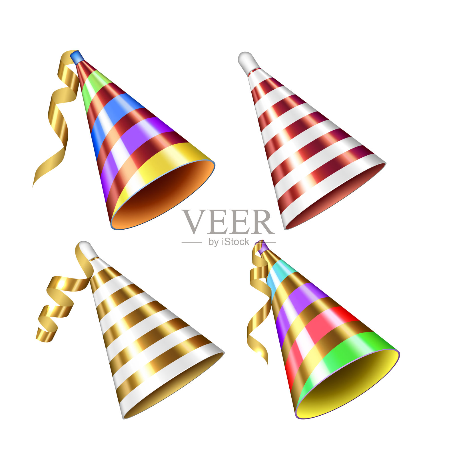 生日帽节日喜庆装饰套装插画图片素材