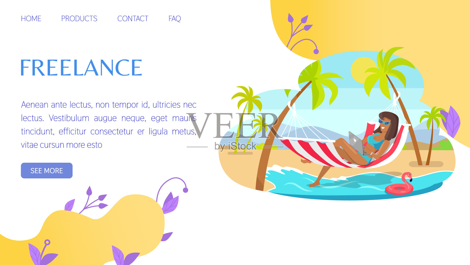 远程自由职业者有效的时间管理插画图片素材