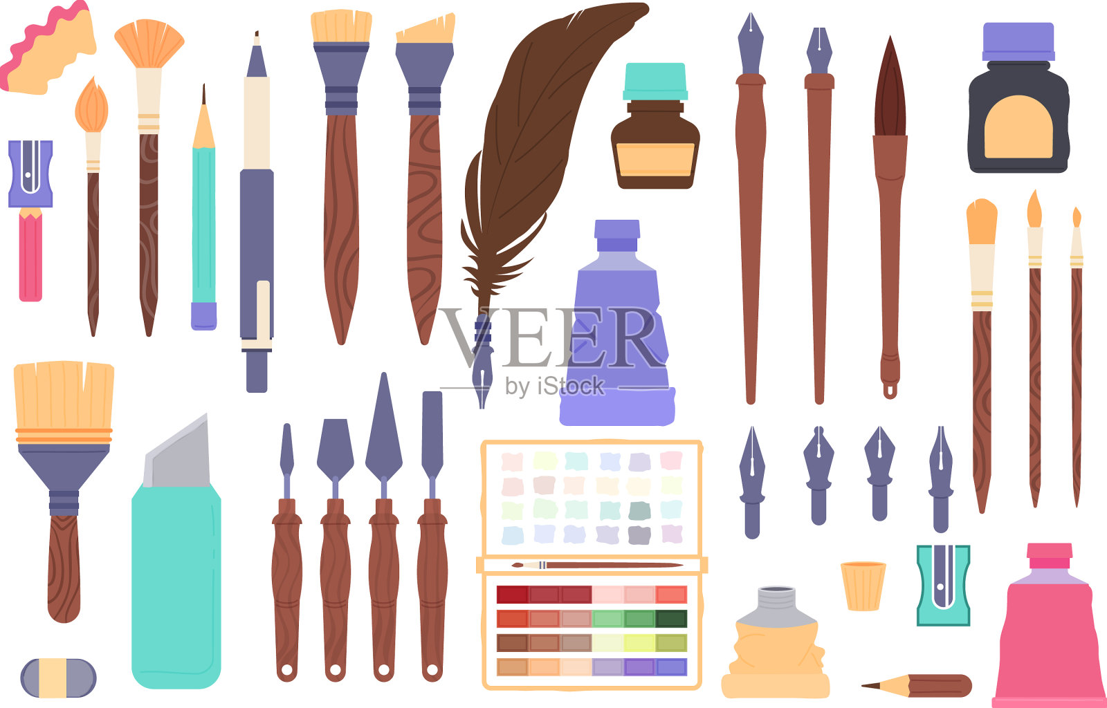 美术用品收藏绘画设备工艺插画图片素材