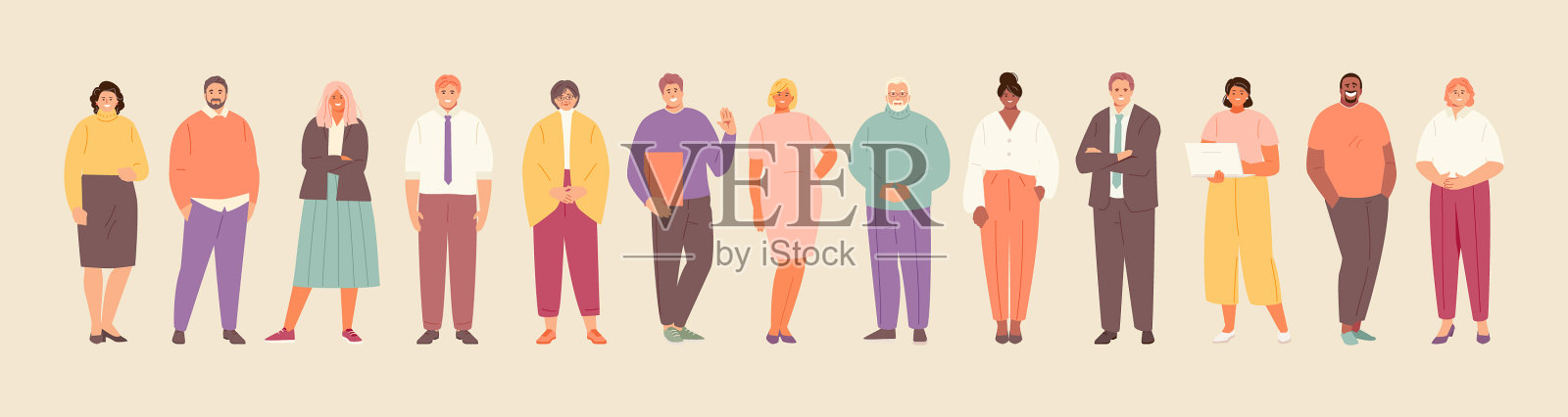 办公人员各种业务人员设置插画图片素材