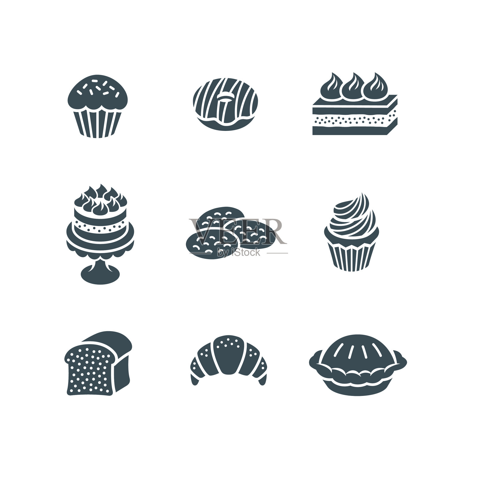 甜品糕点甜品简单图标图标素材