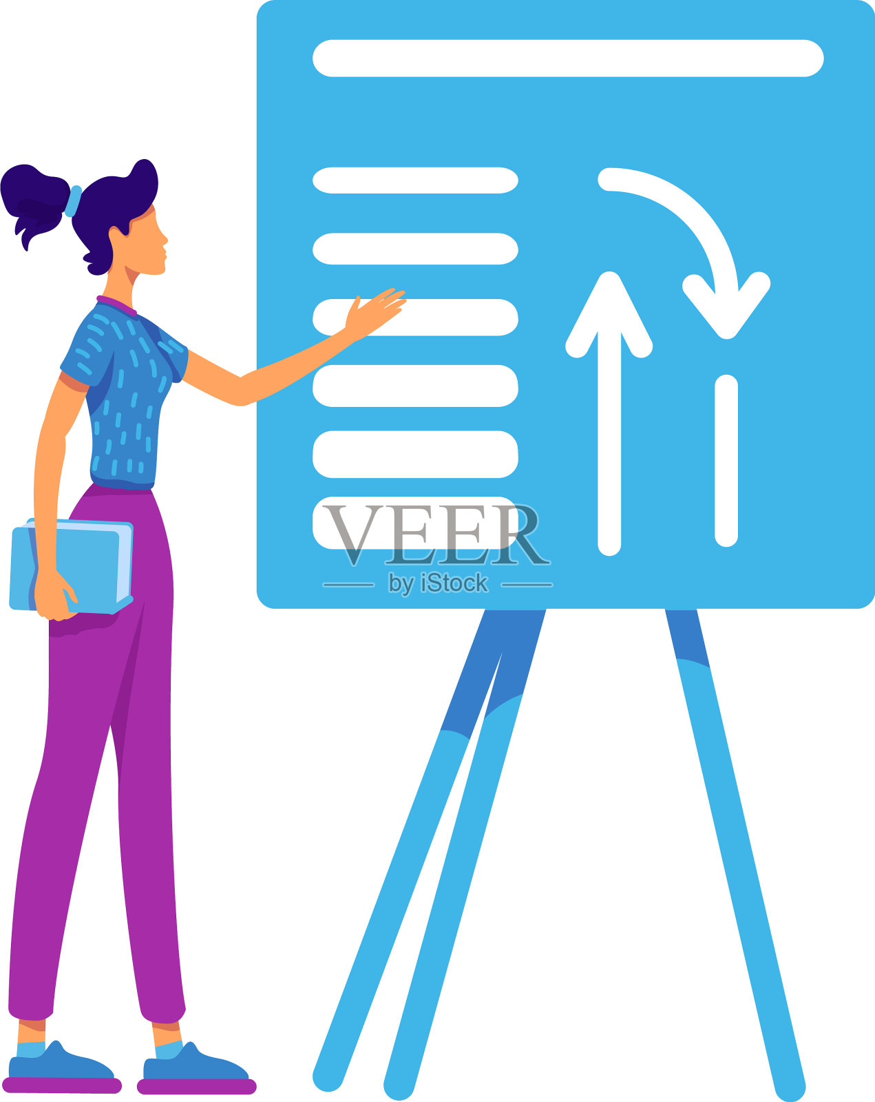 女学员学习企业流程半设计元素图片