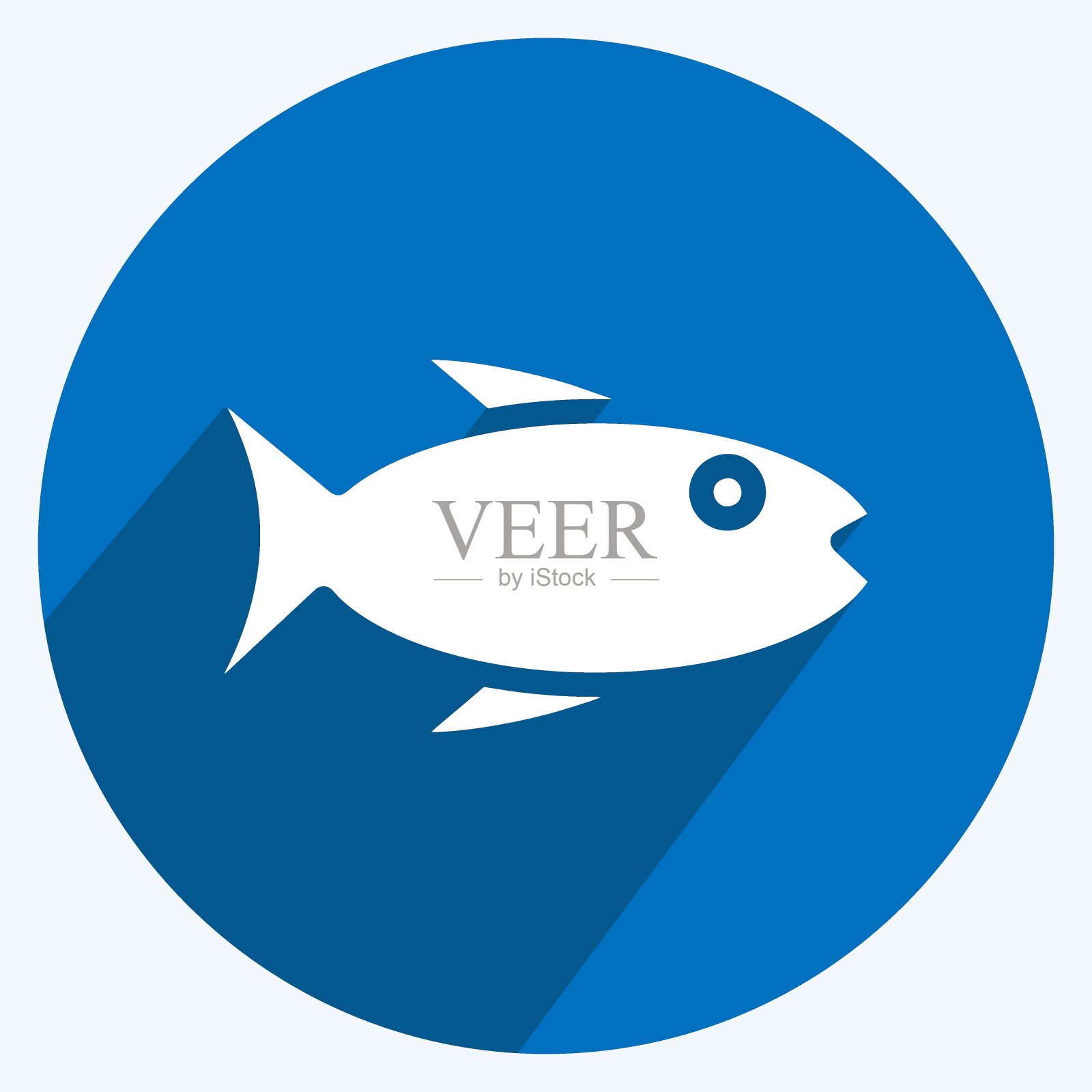 图标钓鱼。适合教育符号。长长的阴影风格。简单的设计可编辑。设计模板向量。简单的说明插画图片素材