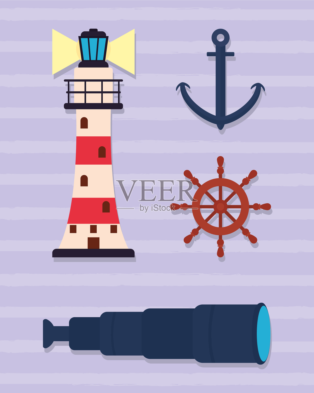 船舶及航海设备插画图片素材