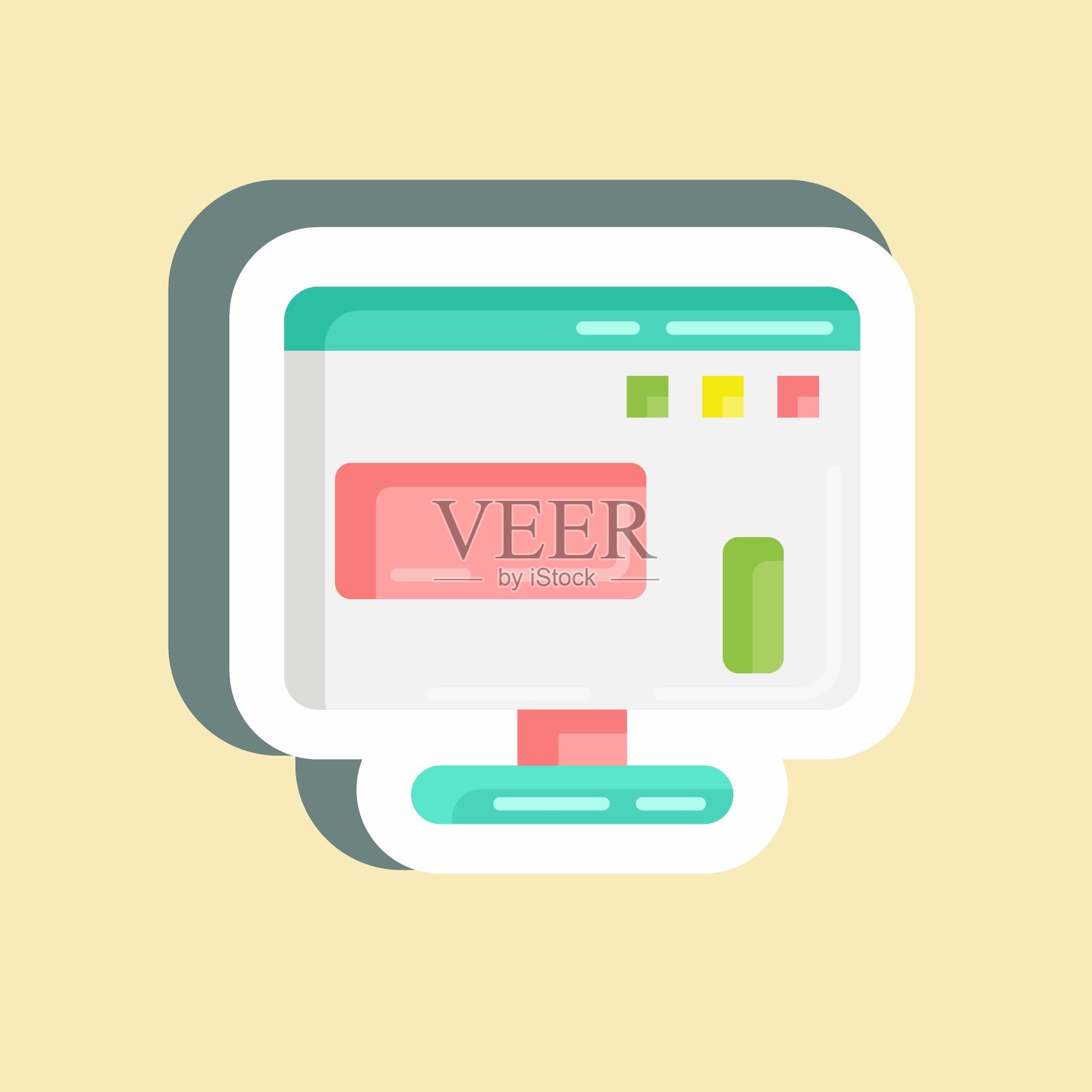 贴纸的网站。适用于品牌标志。简单的设计可编辑。设计模板向量。简单的说明插画图片素材