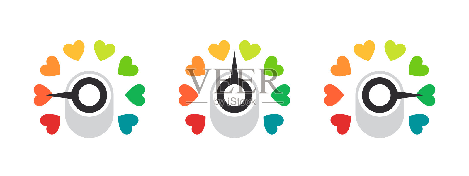 满意度量表。测量量表。效率计。计风险。性能测量。矢量图插画图片素材