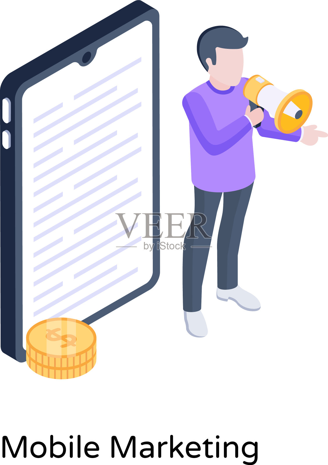 移动营销插画图片素材