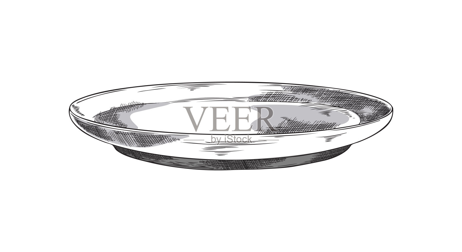 手绘版与雕刻纹理，素描矢量插图孤立在白色背景。插画图片素材