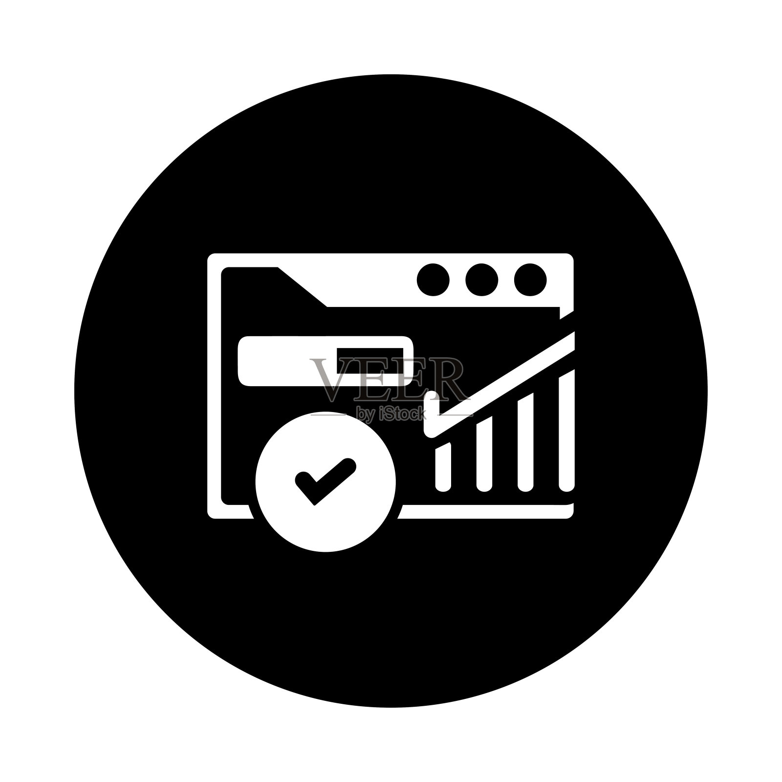 页面排名检查图标。黑色的矢量图形。图标素材