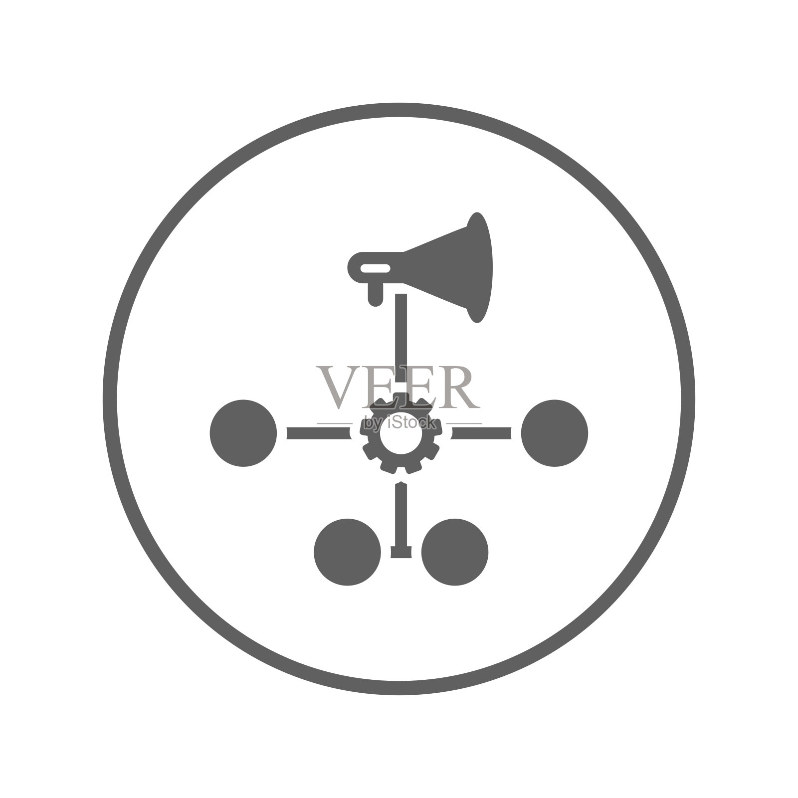 病毒式营销管理图标。灰色矢量图形图标素材