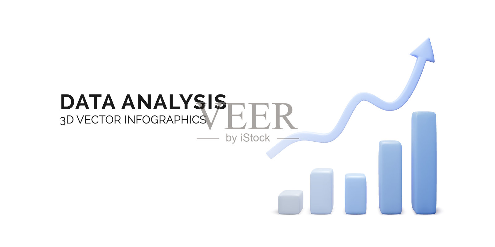 现实的图表在蓝色的商业颜色增长插画图片素材