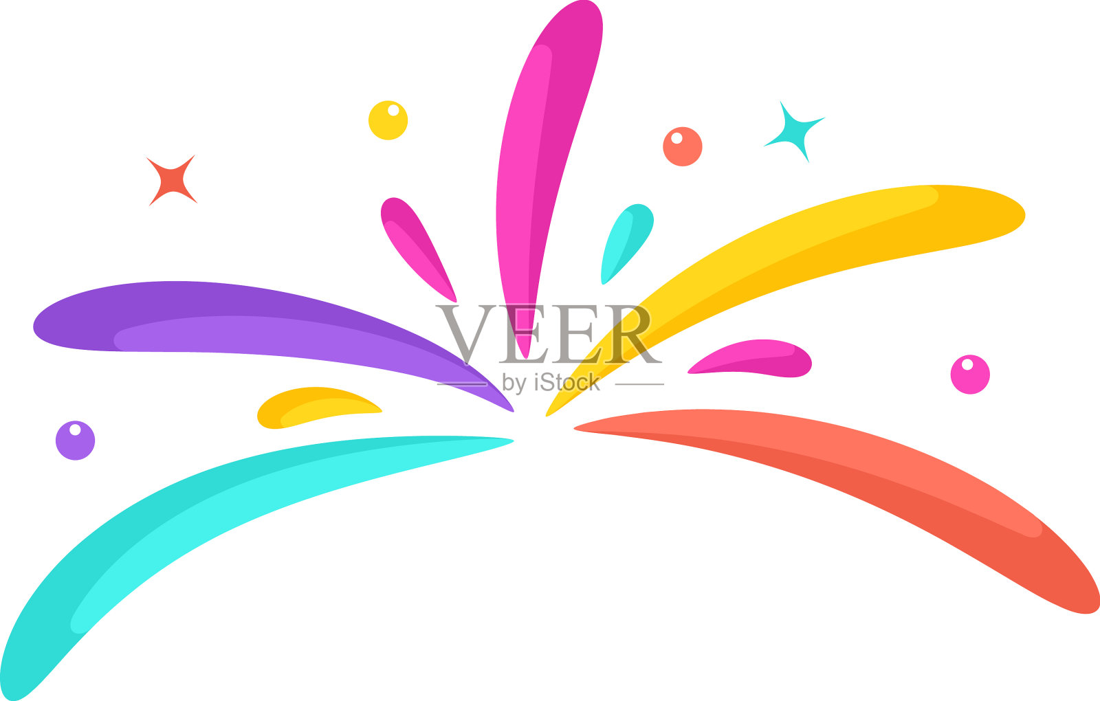 五彩缤纷的彩纸鲜艳的节日烟火色彩插画图片素材