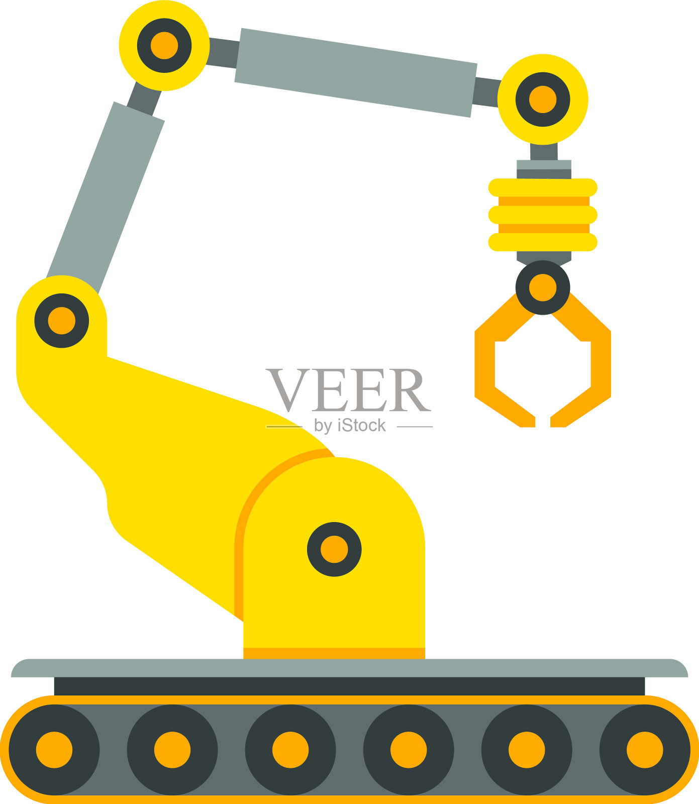 工厂机械手机械臂黄色图标设计元素图片